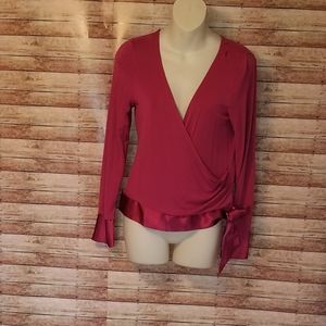 Axcess by Liz Claiborne faux wrap shirt size m